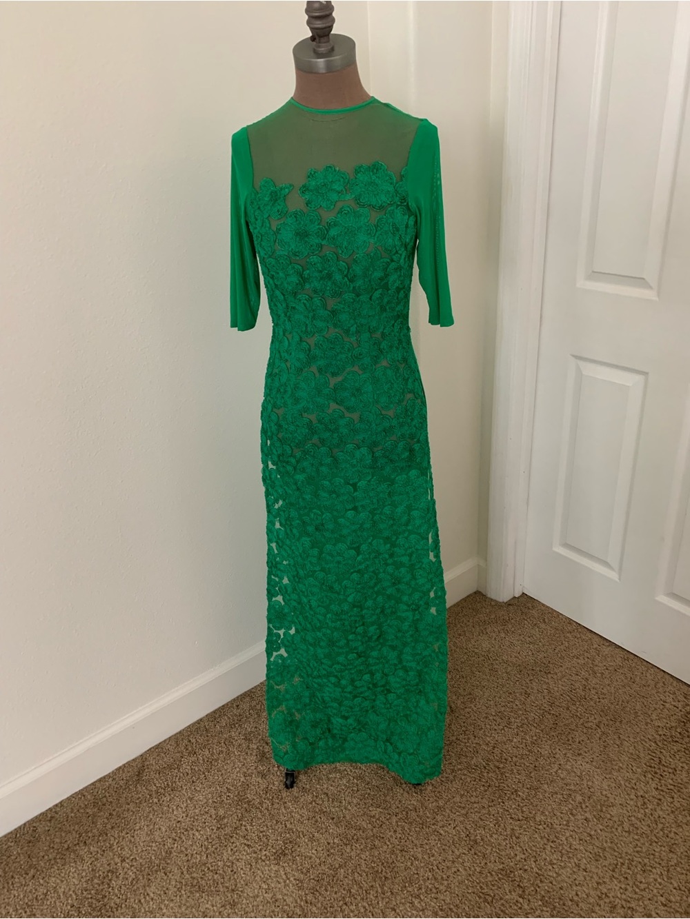 Elegant Green Lace Ao Dai Evening Dress